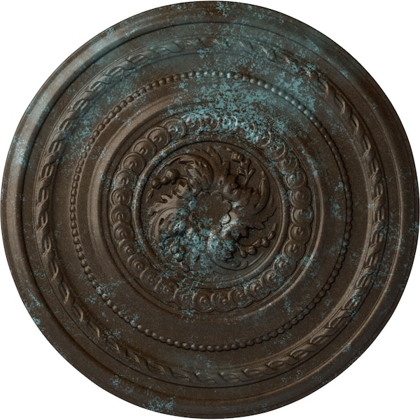 Ekena Millwork Pearl Ceiling Medallion (Fits Canopies up to 1 7/8"), 26 1/4"OD x 1 1/2"P, Bronze Blue Patina CM26PEBBS - main